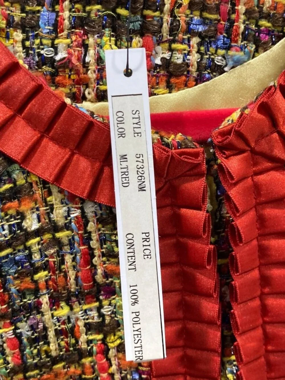 Michael Simon Tweed Blazer PL Brown Orange Colorful Business Casual Career Chic